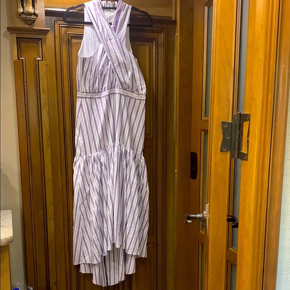 NWOT VERONICA BEARD Radley Striped Poplin Midi Dress Size 10 - Picture 5 of 13